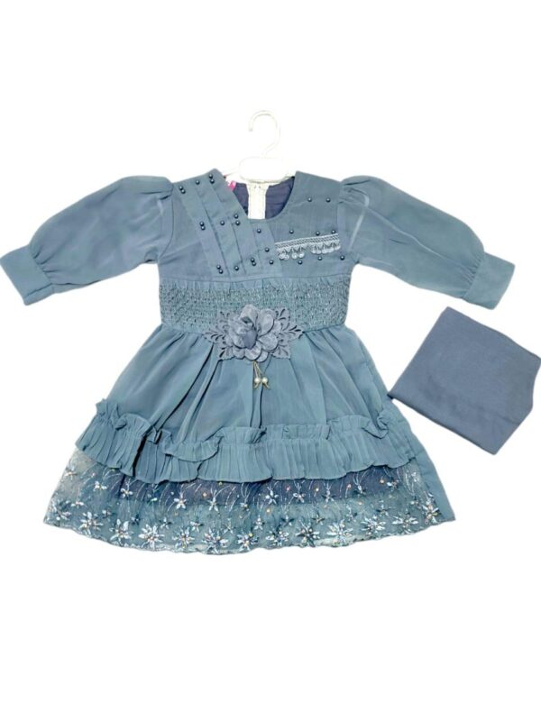 Girls Chiffon Frock Grey